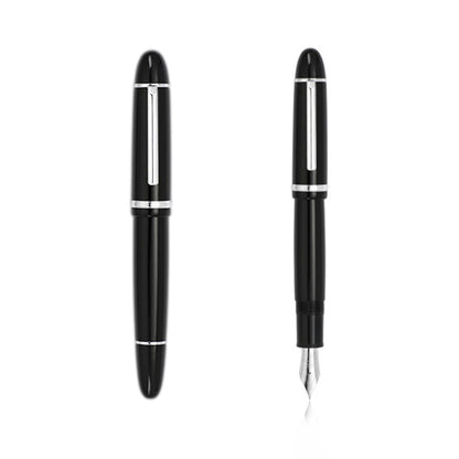 JinHao X159 Acrylic Black Fountain Pen Metal Clip Extended Fine Nib F 0.5mm for business office and school stationery gifts