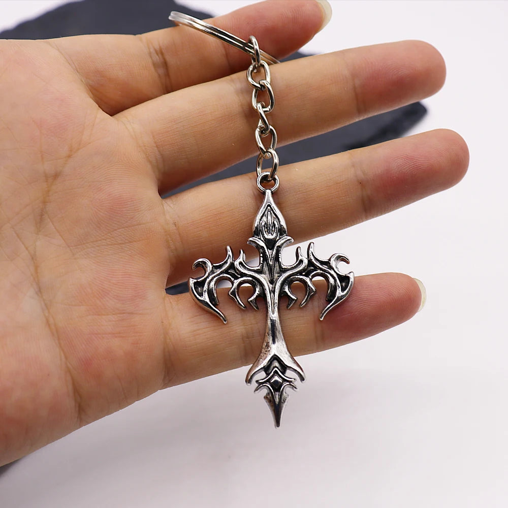 1pcs of cross men's alloy keychain key ring accessories bag accessories car keychain pendant