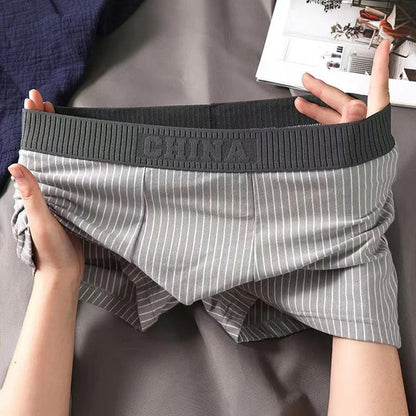 1Pcs Boxer Shorts Men's Underwear Sexy Panties Cotton Striped Man Underpants Male Boxers Homme U Convex Lingerie Free Shipping