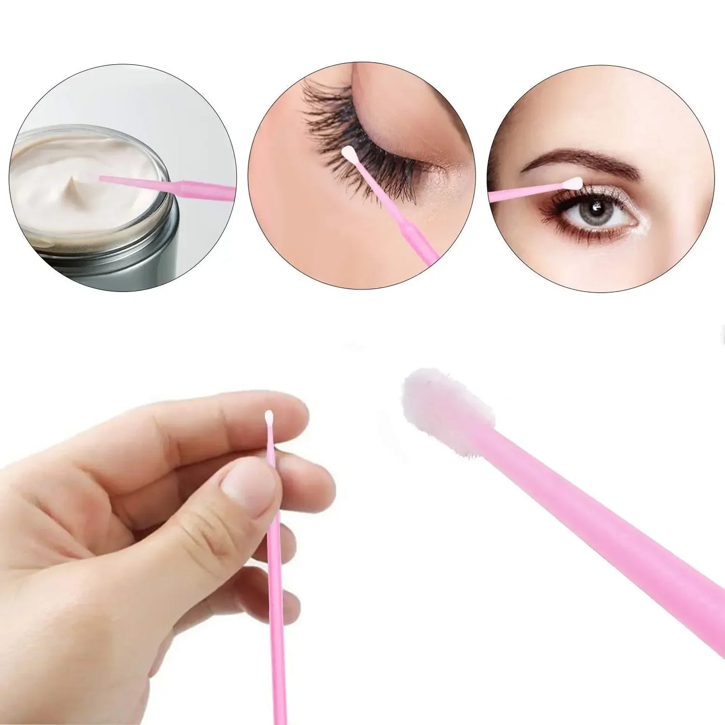 200pcs Disposable Brushes Set Mascara Wands Lip Brushes Microbrush Applicator Swab for Eyelash Extension Eyebrow Makeup Tools