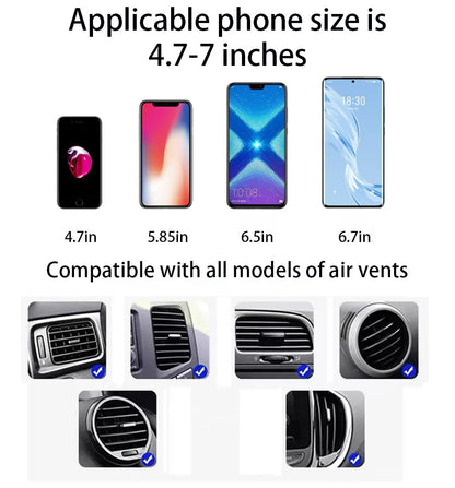 SEAMETAL Car Phone Holder Bracket Accessories Interior Air Outlet Vent Base Gadget Universal Auto Cellphone Support Accessories