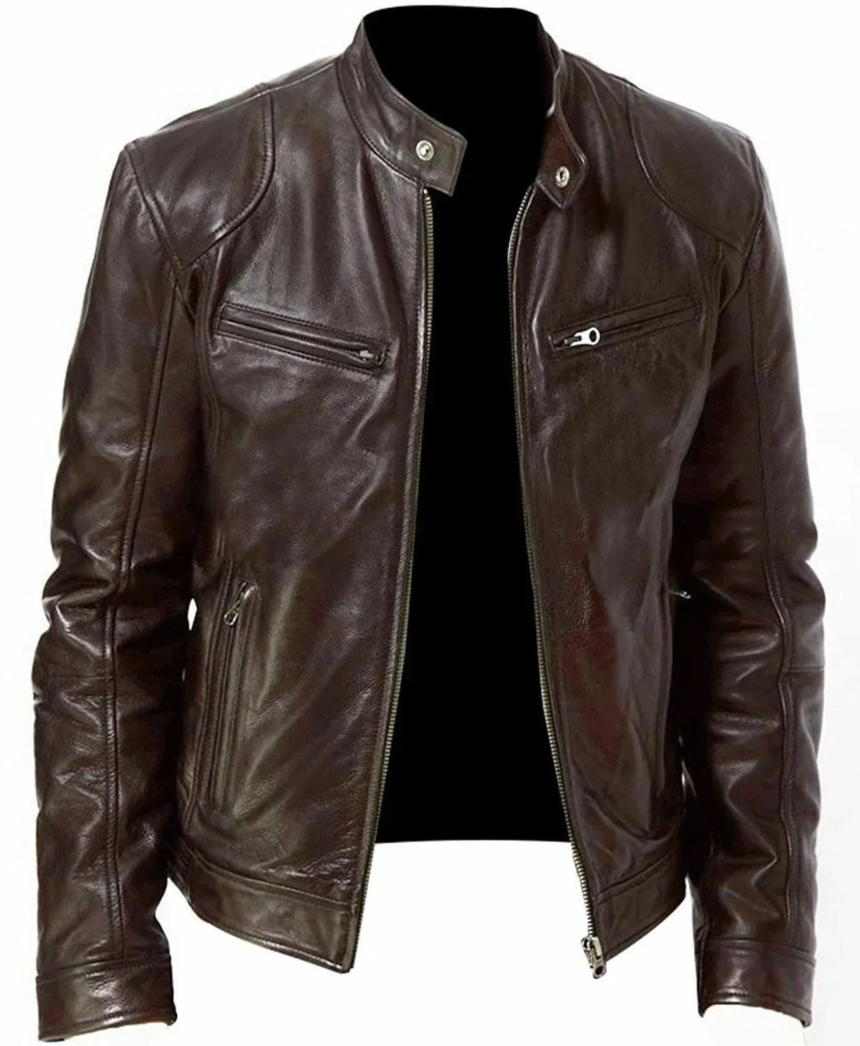 2025 PU Leather Men's Casual Jacket - Motorcycle European Style
