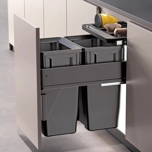 Kitchen Cabinet Embedded Trash Can Large Capacity Hidden Trash Can Classified Garbage Bin with Lid Kitchens Food Waste Disposal