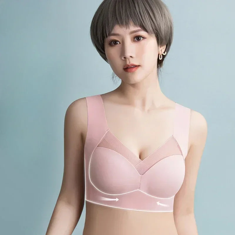 Soft Support Seamless Underwear Comfortable Gathering No Steel Ring Collection Light Thin Breathable Bra Style