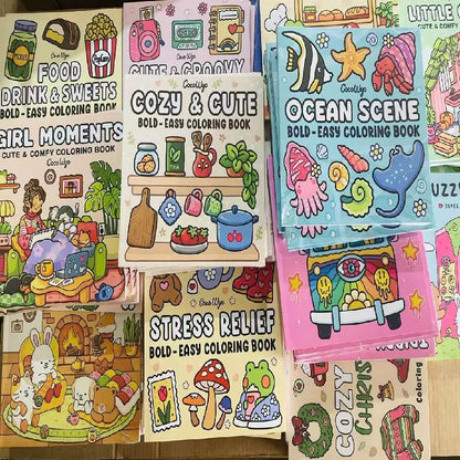 Cute Family Warm Color Graffiti Book, Children's and Preschool Puzzle Drawing Book