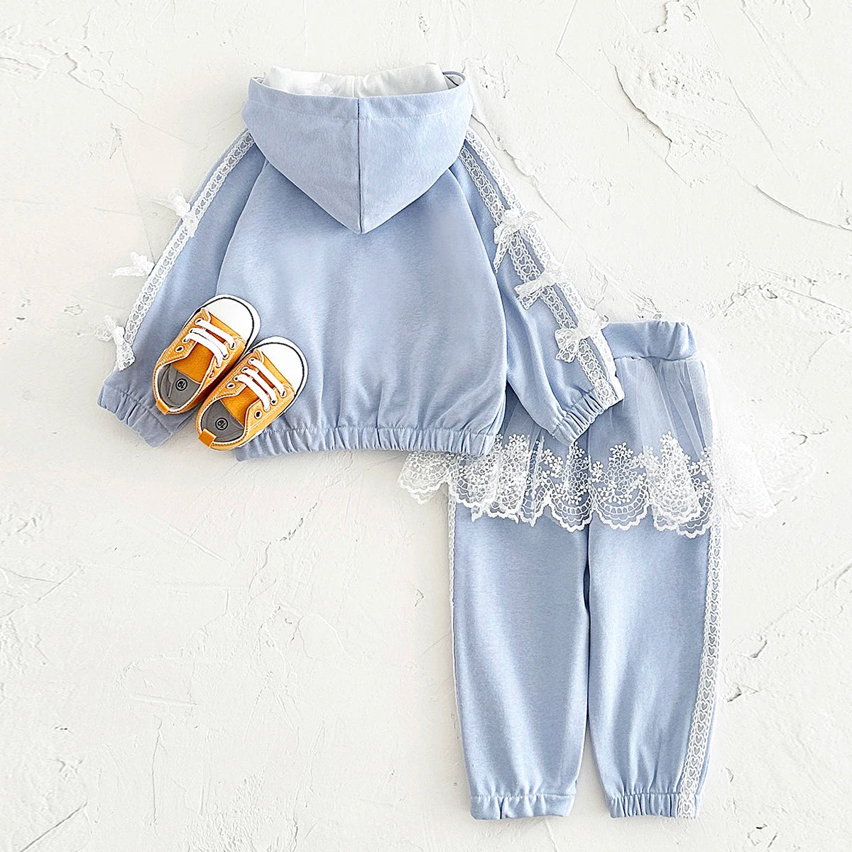 Kids Baby Girl Clothes Hoodie Outerwear Toddler Sets Lace Skirt Sweatshirt Top+Pants Long Sleeve Kids Girl Clothing Spring Autum