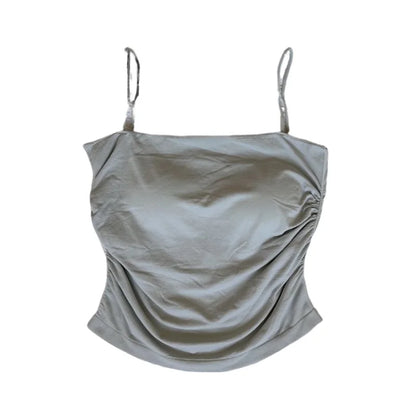 Clearance_New Summer Simple Cotton Sling Camisole Women Girls Crop Top Sleeveless Shirt Lady Bra Tops Straps Skinny Camisole Bas