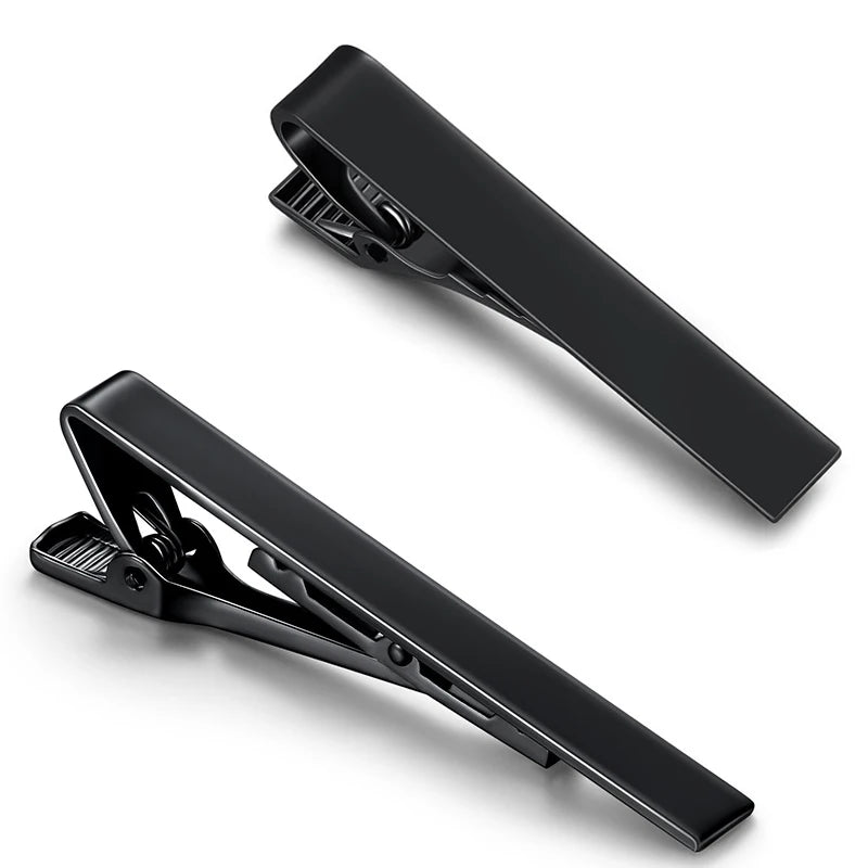 2 Pcs/set Metal Tie Clip Necktie Accessories Fashion Style for Men Daily Business Wedding Practical Clasp Tie Pin Collar Clip