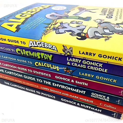 8 Books The Cartoon Guide to Statistics/Chemistry Funny Science Comics English Story Book Help Child Be Reader Early Education