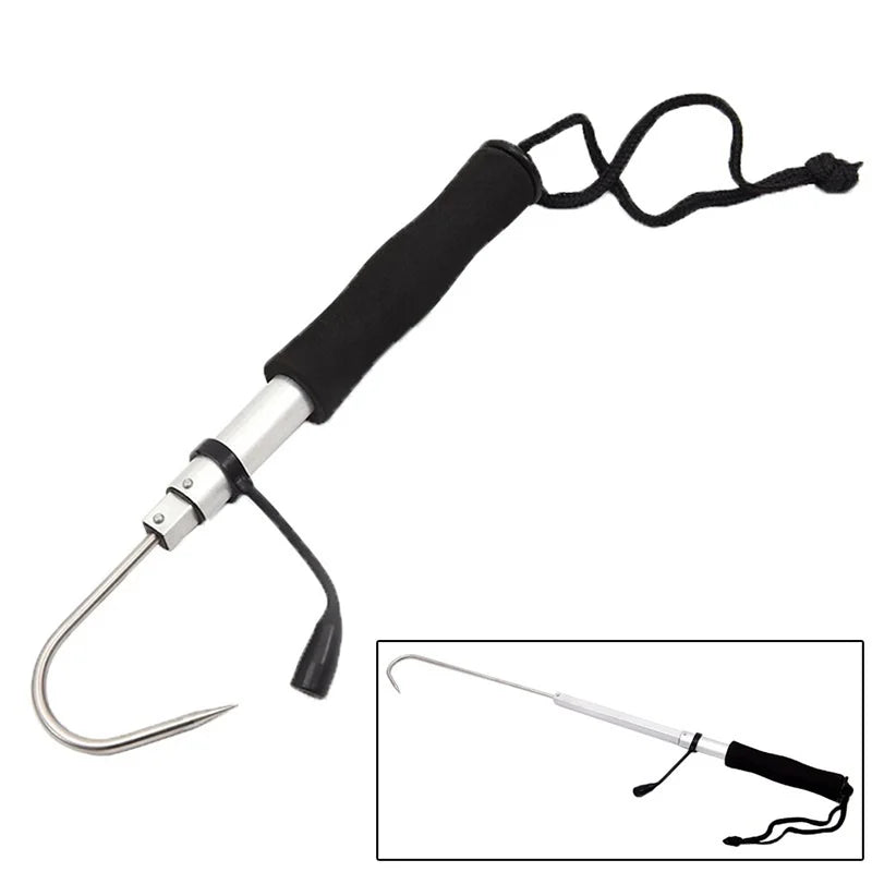 Telescopic Retractable Fish Gaff Stainless Ice Sea Fishing Spear Hook Tackle New