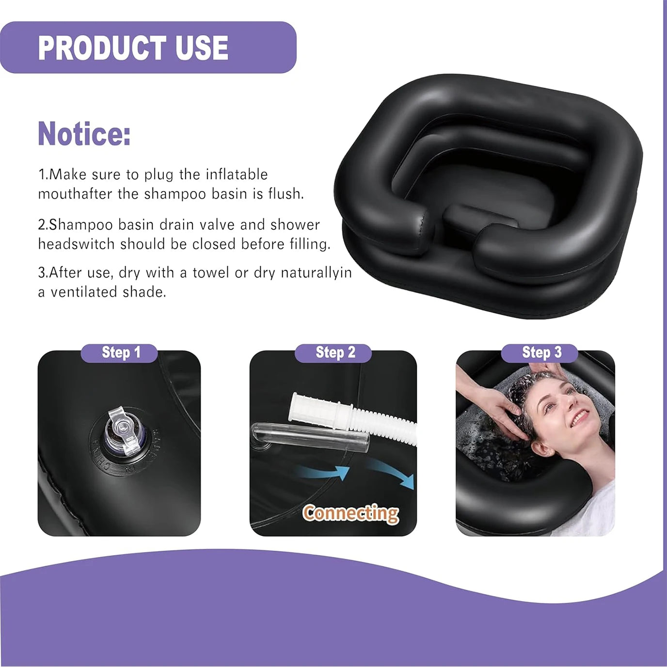 bathroom accessories Inflatable shampoo basin, portable shampoo basin, elderly, pregnant women, disabled, home,  hospitals