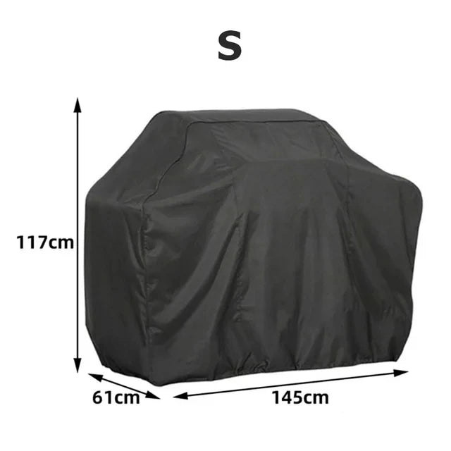BBQ Gas Grill Cover UV Protective Durable Convenient Fits Weber Char-Broil Grill Furniture Cover Black