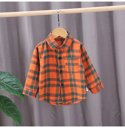 Kids Shirt Clothes Spring Thin Blouses Clothing Infant Boy Striped Cotton Tops 1 2 3 4 Years Kids Long Sleeves Shirt