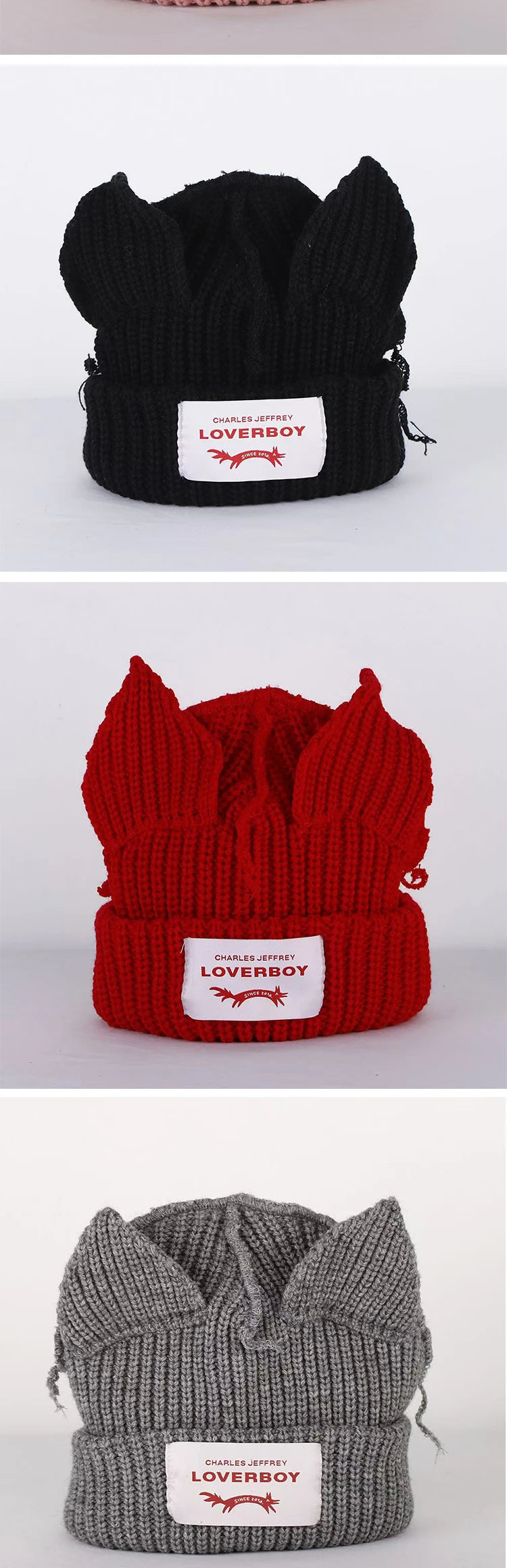 Winter Skullies Hat Unisex Cat Ear Hat Warm Crochet Knitted Hat Costume Beanie Hat Women Christmas Gift Hip-hop Cap Cold Hat