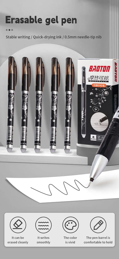 26 Pcs/Set Kawaii Erasable Pens 0.5mm Gel Pen Waterproof Gel Ink Stationery School Writing supplies for Notebook Office Student