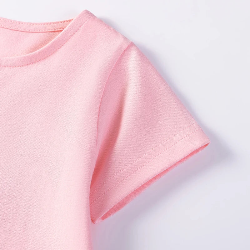 Kids Clothes Baby Girls 2025 New Summer Children's Clothing Cotton Appliques Cartoon Sun Rainbow Pink Dresses Holiday Gifts