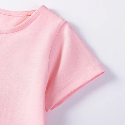 Kids Clothes Baby Girls 2025 New Summer Children's Clothing Cotton Appliques Cartoon Sun Rainbow Pink Dresses Holiday Gifts