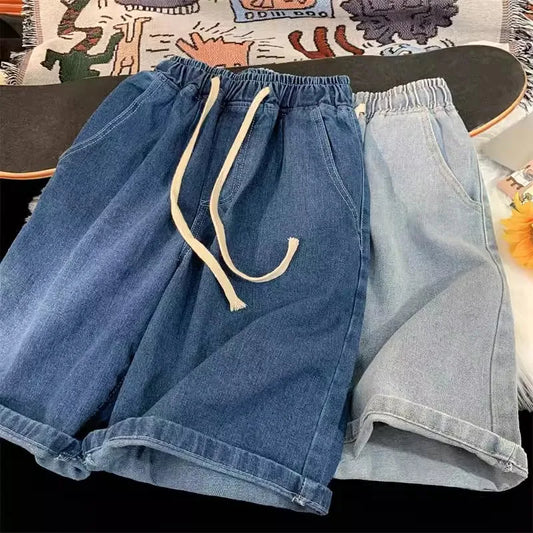 2025 New Summer Shorts Jeans Men Denim Pants Stretch Dark Blue Fashion Design Men's Jeans Slim Straight Male Short Jeans Hombre