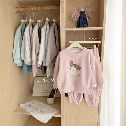 Kids Clothes Sets 2025 Autumn Winter Sport Suits for Boys Cartoon Sweatshirts+pants Tracksuits for Girls Toddler Outfits Sets