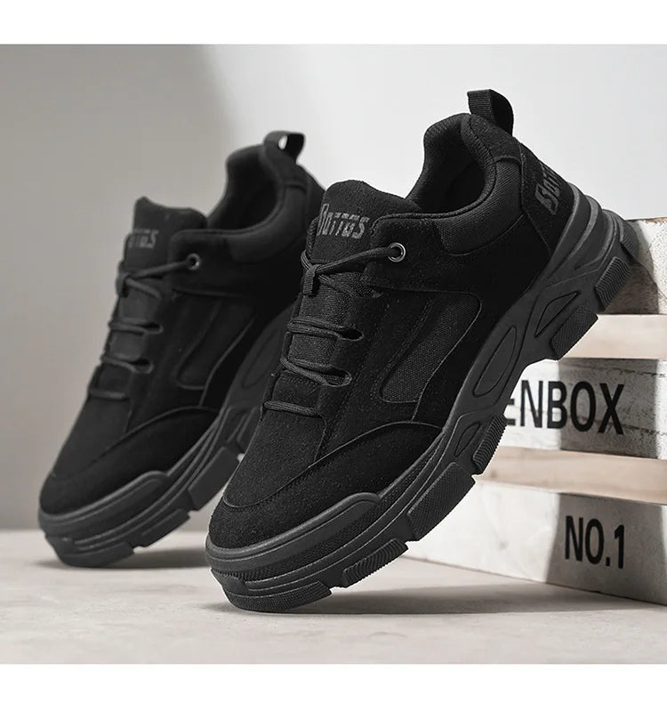 2025 new men's shoes for spring leisure, breathable, anti slip, wear-resistant workwear shoes, men's sports shoes, board shoes