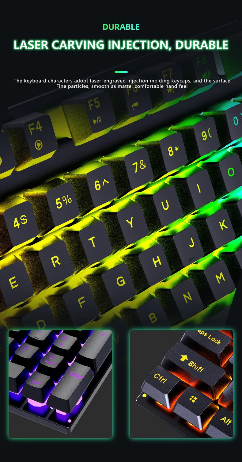 Computer Gaming Keyboard And Mouse Set USB Wired Backlight PC Keyboard Mouse Combos