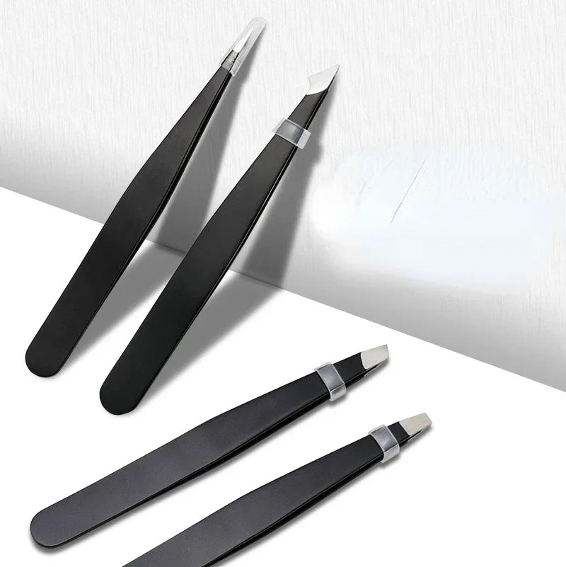 Ouriner Eyebrow Tweezer Colorful Hair Beauty Fine Hairs Puller Stainless Steel Slanted Eye Brow Clips Removal Makeup Tools