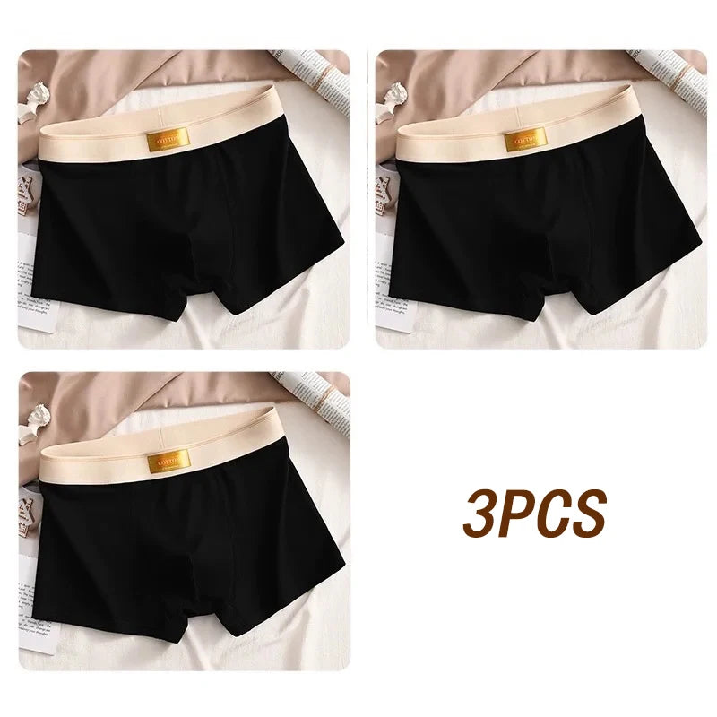 3pcs Men Underwear Cotton BoxerShorts Hombre Panties Man Breathable Underpants Sexy Sports Comfort Male Boxers Large Size L-6XL