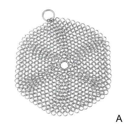 Kitchen Cleaning Ring Stainless Steel Cleaner Chainmail Scrubber Brush Pan Net Home Cookware Reusable Washing Net Cleaning Tool