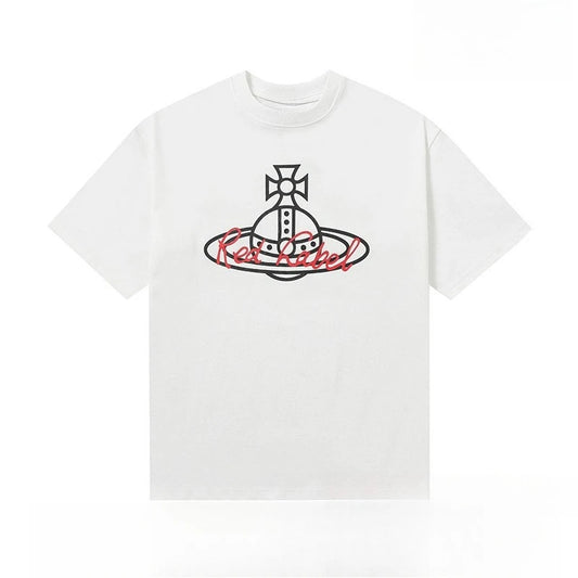 Summer Saturn Graffiti Print T-Shirt
