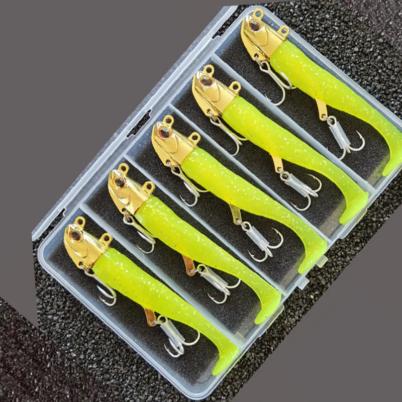 5pcs 24g/105mm Artificial soft Bait Lumious/Glow Mackerel Sea Bullet Bass Snapper Fishing Lure Wobblers Swimbait Jigging Baits