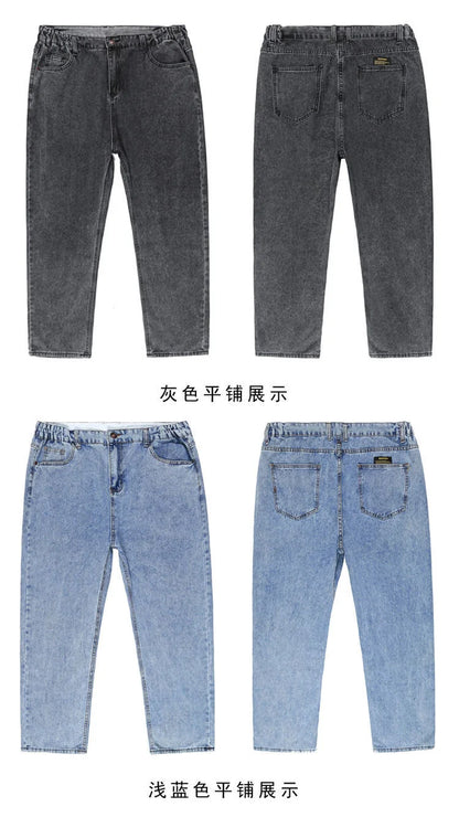 10XL Oversize Jeans Men Fashion Streetwear Plus Size Cotton Loose Jeans Pants Casual Cargo Pants Breathable Big Fat Trousers