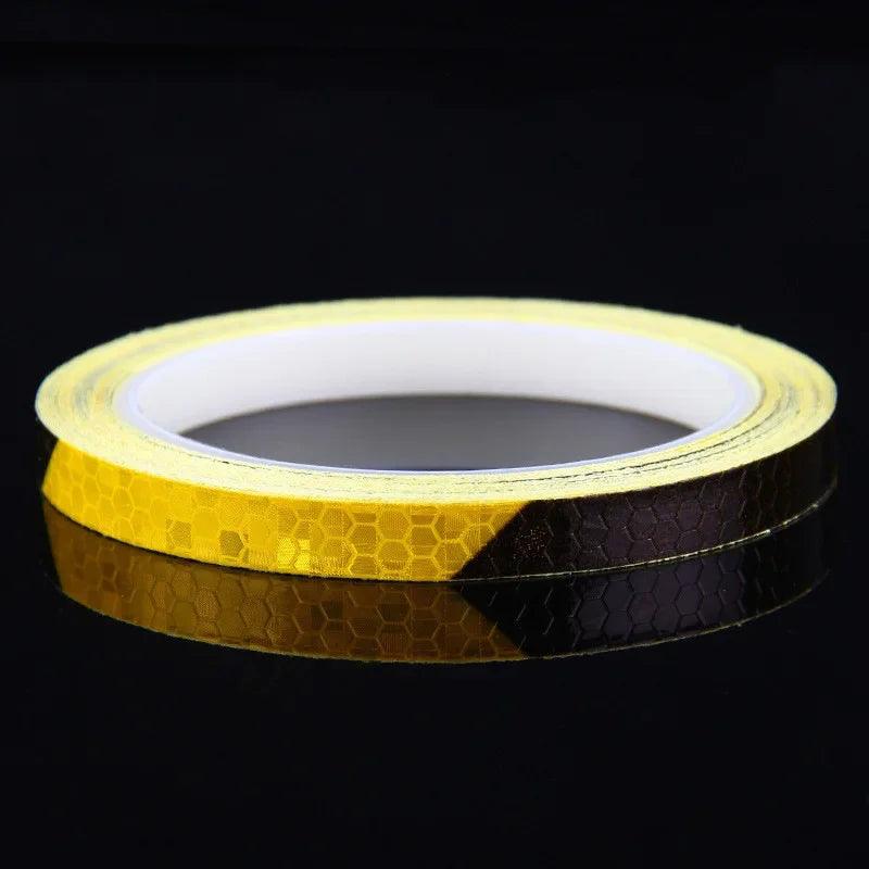 1cmx8m Bike Stickers Reflective Tape Fluorescent Safety Warning Strips MTB Cycling Tapes for Bicycle Helmet Motorcycle Scooter
