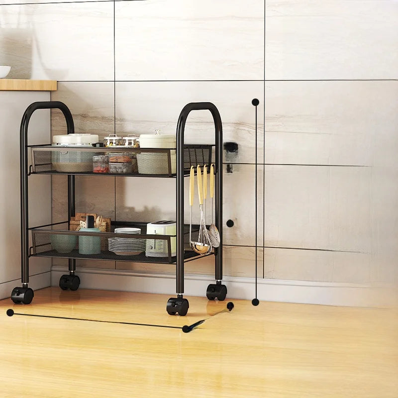 Kitchen Storage Ra Doorstep Drop off Mobile Cart Standalone Floor-Mounted Multi-Functional Organizer for Cooking Utensils