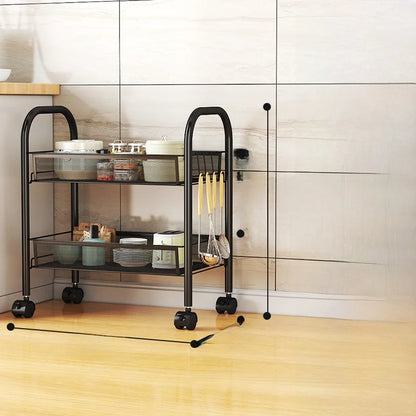 Kitchen Storage Ra Doorstep Drop off Mobile Cart Standalone Floor-Mounted Multi-Functional Organizer for Cooking Utensils