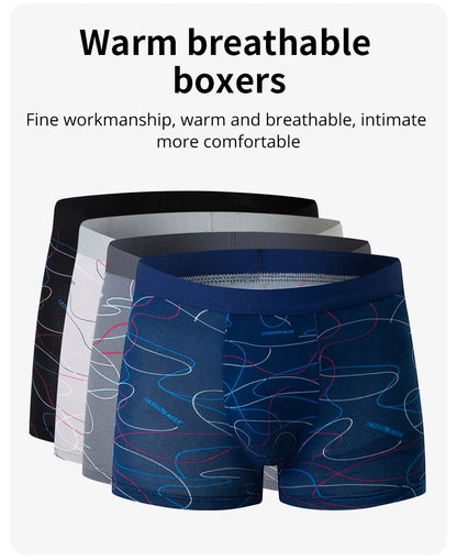 4 Pack Europe and America Size MEN'S FASHION Sexy Boxer Underwear Antibacterial Breathable plus Size Fat MEN'S Shorts Underwear