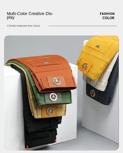 Seven-Color Stretch Jean Men's Trendy Wild Simple 97% Cotton High-End Slim-Fitting Small Straight Casual Men's Clothing Trousers