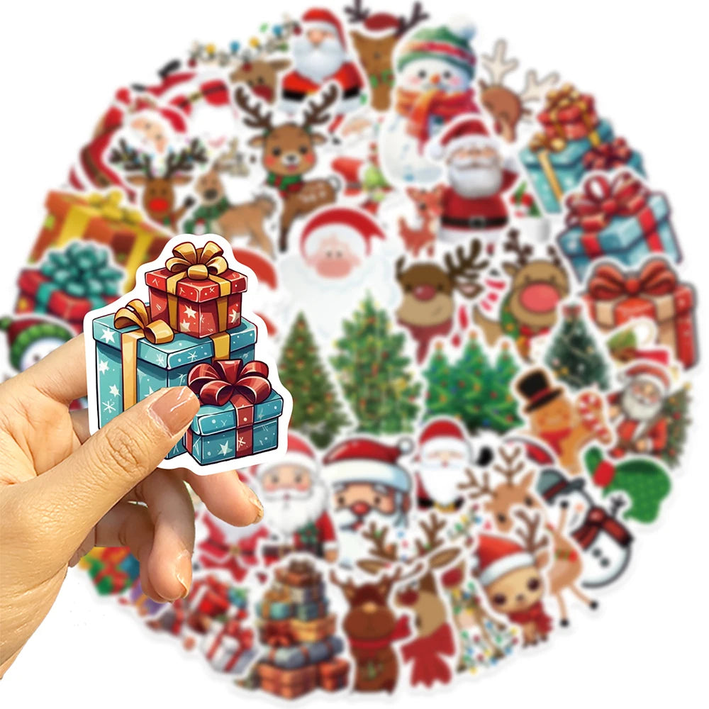 10/30/50pcs Kawaii Cartoon Christmas Art Aesthetic Stickers Pack Toy Diary Laptop Scrapbook Phone Decoration Graffiti Sticker