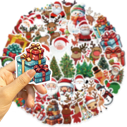 10/30/50pcs Kawaii Cartoon Christmas Art Aesthetic Stickers Pack Toy Diary Laptop Scrapbook Phone Decoration Graffiti Sticker