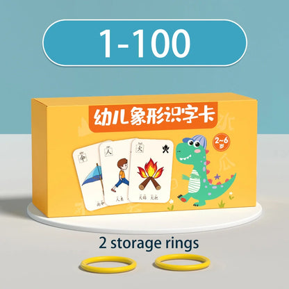 Characters Picture Enlightenment Double Literacy Card Children's Kindergarten Chinese Pinyin Card Hanzi Learning Age