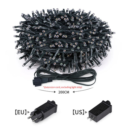 10M-100M Fairy Lights LED String Garland Christmas Light Waterproof Outdoor Indoor For Tree Street Wedding Party 2024 Decoration