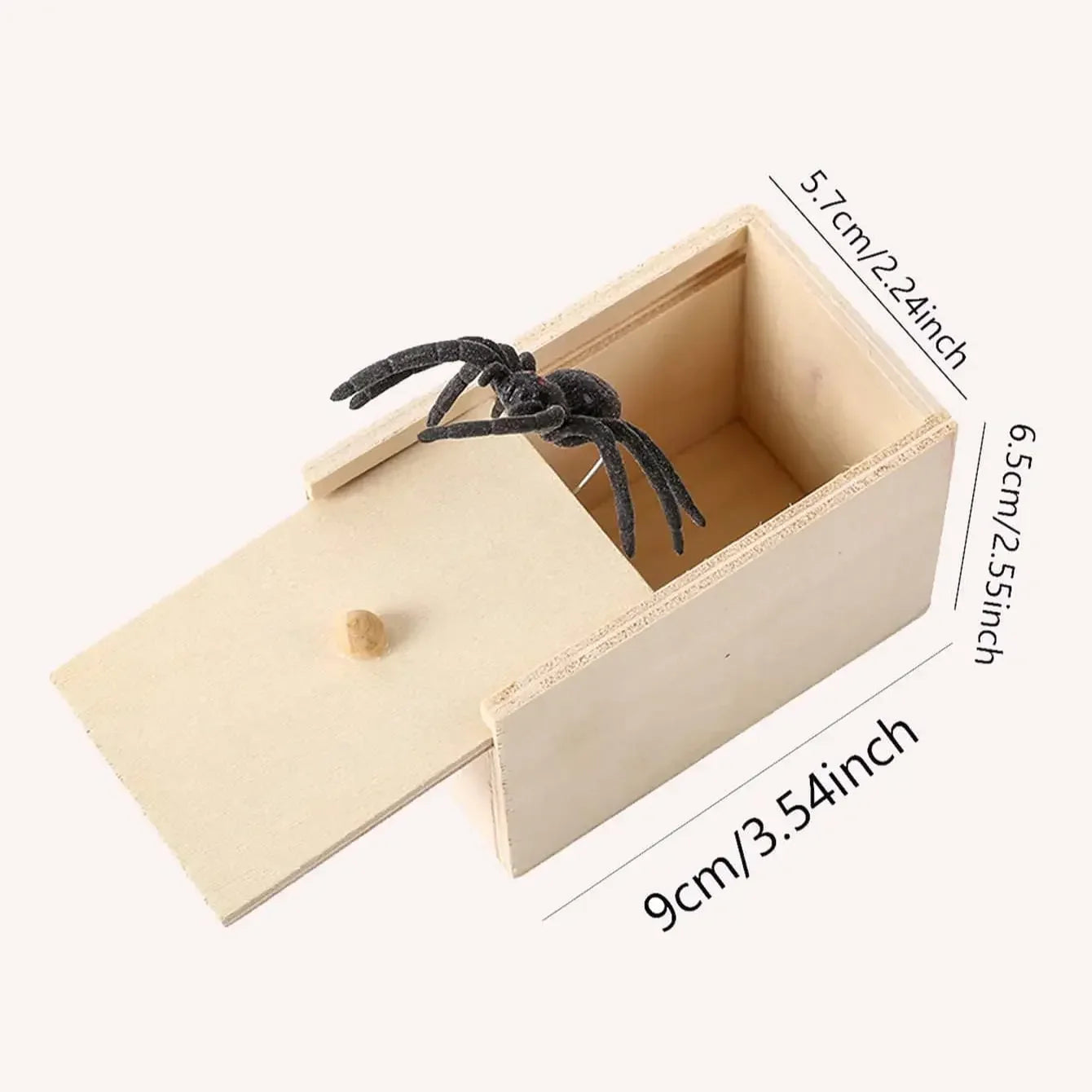 Trick Spider Funny Scare Box Wooden Hidden Box Quality Prank Wooden Scare Box Fun Game Prank Trick Friend Office Toys