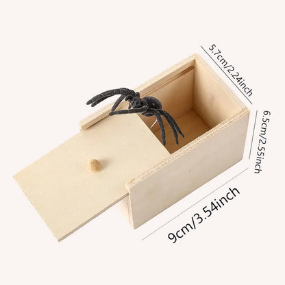 Trick Spider Funny Scare Box Wooden Hidden Box Quality Prank Wooden Scare Box Fun Game Prank Trick Friend Office Toys