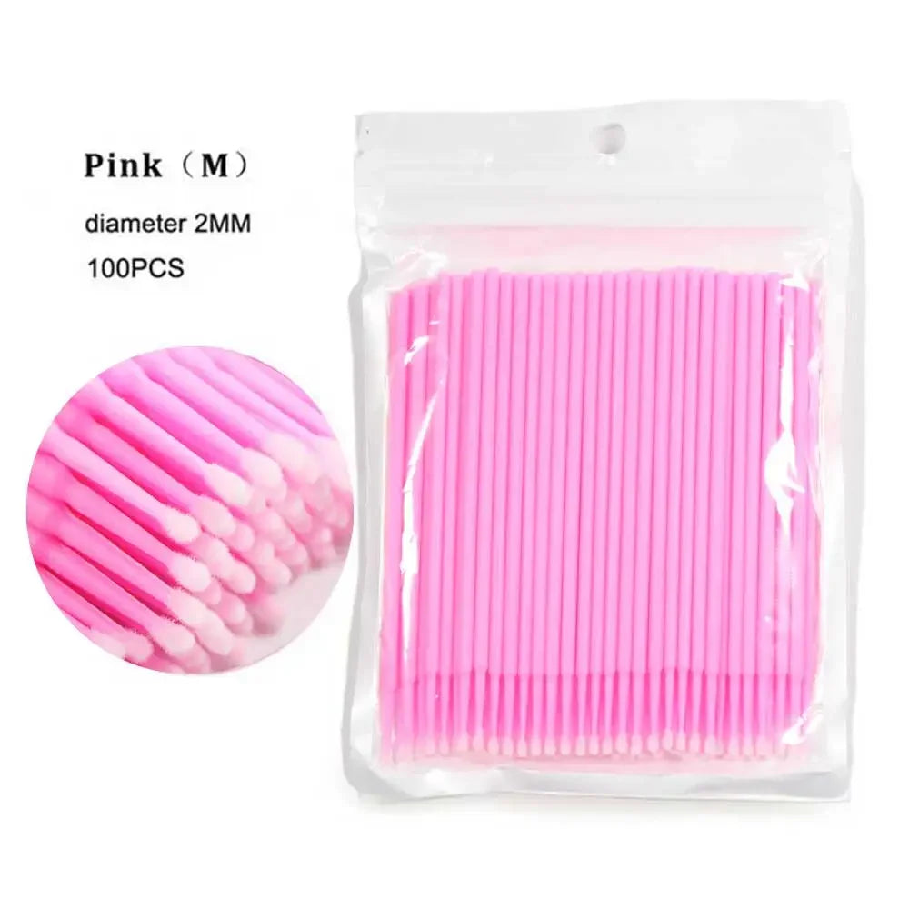 Crystal Disposable Eyelash Brushes Swab Microbrushes Eyelash Extension Tools Individual Eyelashes Removing Tools Applicators