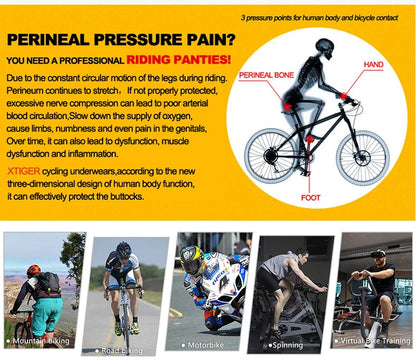 X-TIGER Men's Cycling Underwear with 5D Gel Cushioned MTB Boxer Cycling Shorts Road Cycling Underwear Cycling Equipment