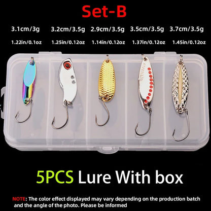 5pcs/lot Wobbler lures 3g/10g/15g Metal Vib Fishing Lure set Sinking Hard Metal VIB Sea Fishing Lures Artificial Pesca Bait