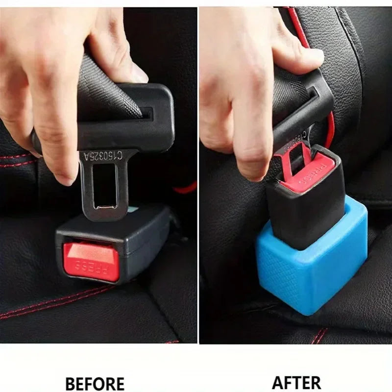 Car Seatbelt Silicone Buckle Protective Cover Locking Upright Device Card Slot Bracket Guard Seat Belt Holder Car Accessories