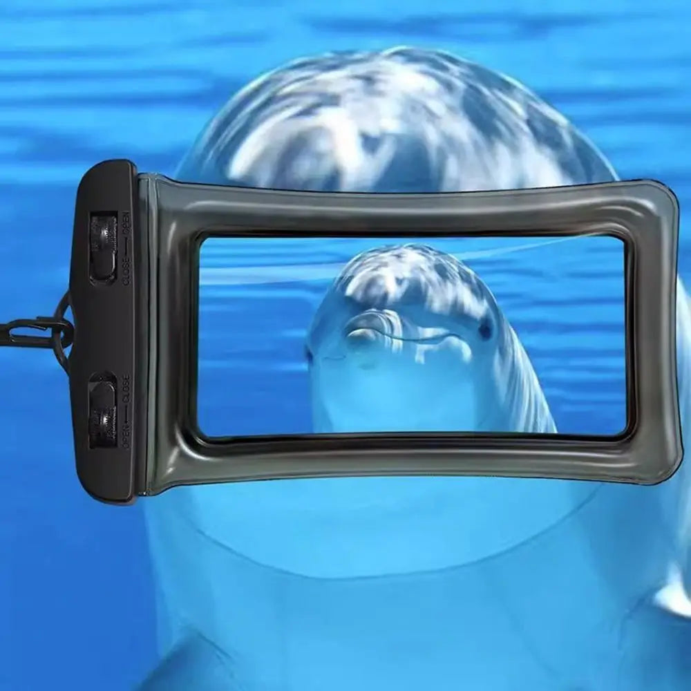 جراب هاتف شفاف مقاوم للماء بشاشة تعمل باللمس أقل من 7.0 بوصة غطاء هاتف محمول مع حبل للهاتف حقيبة مختومة للسباحة والغوص