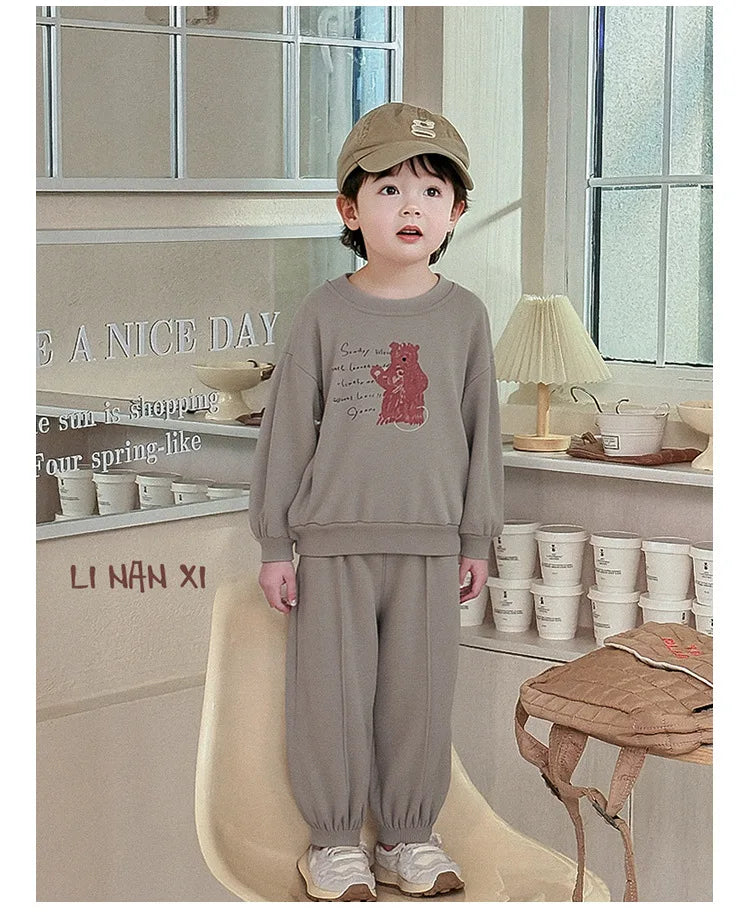 Kids Clothes Sets 2025 Autumn Winter Sport Suits for Boys Cartoon Sweatshirts+pants Tracksuits for Girls Toddler Outfits Sets