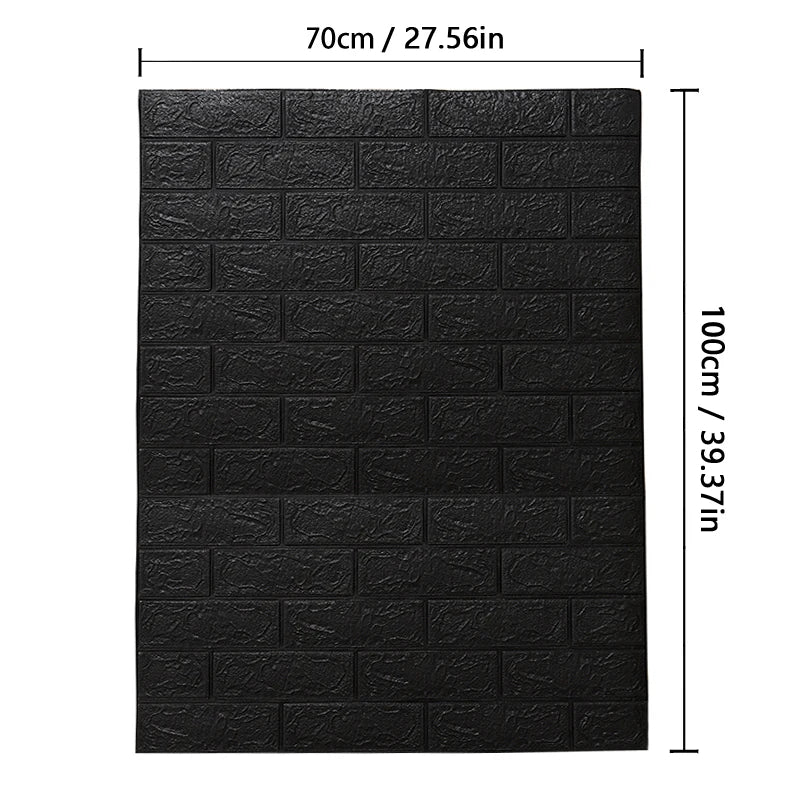 70cm*100cm Self-adhesive Wallpaper Background Modern Home Decoration PVC Waterproof Wall Stickers Foam 3D DIY Brick Pattern Room