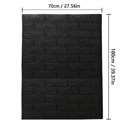 70cm*100cm Self-adhesive Wallpaper Background Modern Home Decoration PVC Waterproof Wall Stickers Foam 3D DIY Brick Pattern Room